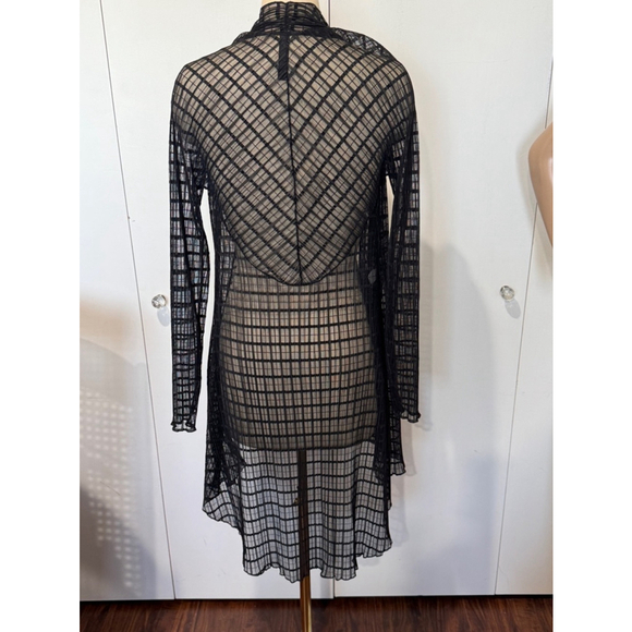 Women's Elana Kattan open front sheer lace mesh topper Cardigan, M, Black EUC - Picture 4 of 9
